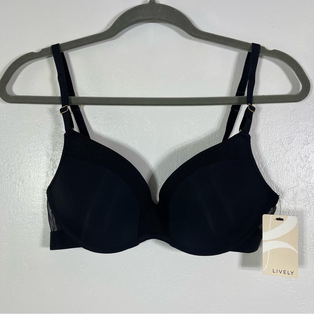 NWT LIVELY All Day T-Shirt Bra, Full Coverage. Size 34C. Black